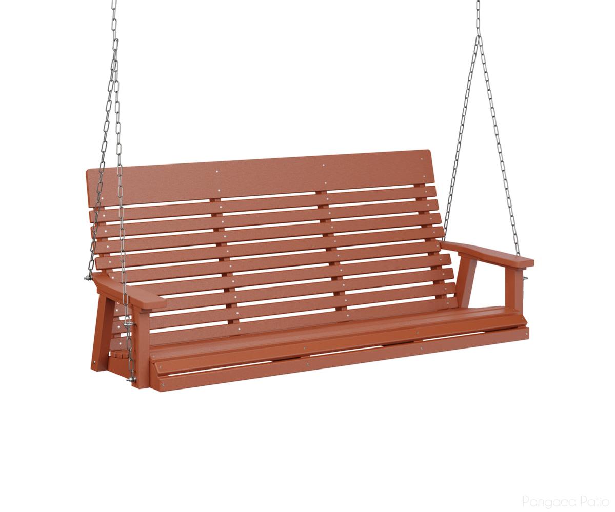 BGPLTS6000MOZC-Berlin Gardens-Casual-Back Three Seat Swing-Zinc-Mango Orange BG-Pangaea Patio