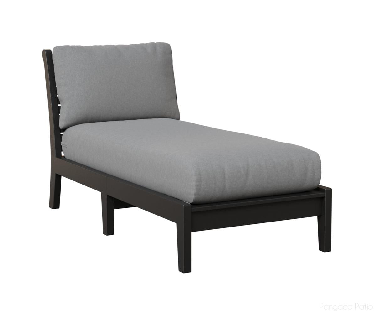 BGCTACL3063B-Berlin Gardens-Classic Terrace Armless Chaise Lounge-Black BG-Pangaea Patio