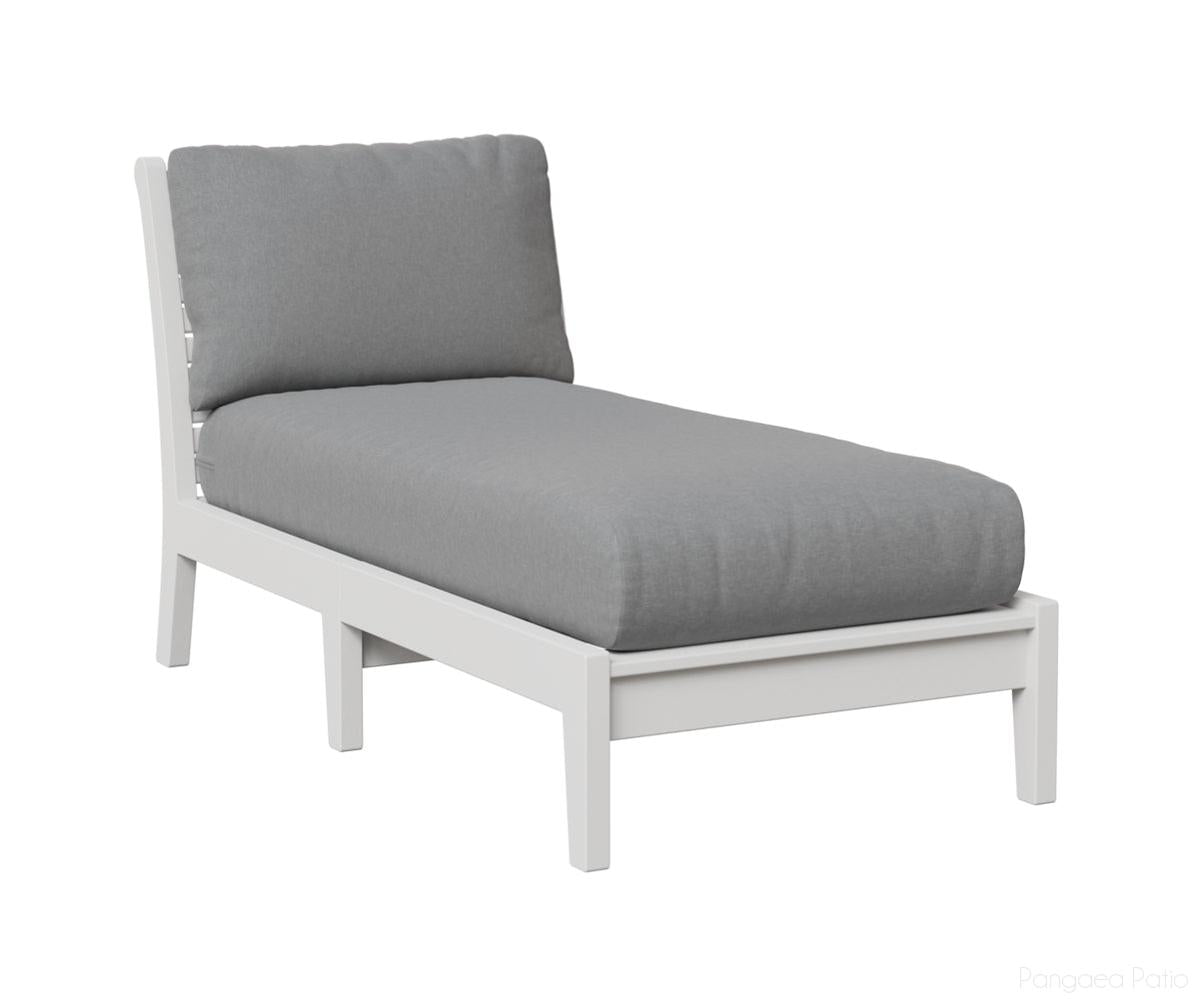 BGCTACL3063W-Berlin Gardens-Classic Terrace Armless Chaise Lounge-White BG-Pangaea Patio