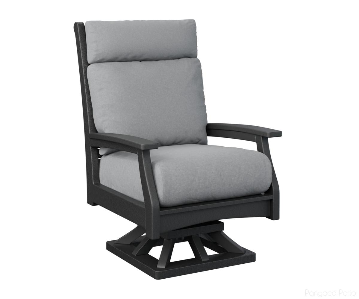 BGCTHSR3045B-Berlin Gardens-Classic Terrace High Back Swivel Rocker-Black BG-Pangaea Patio