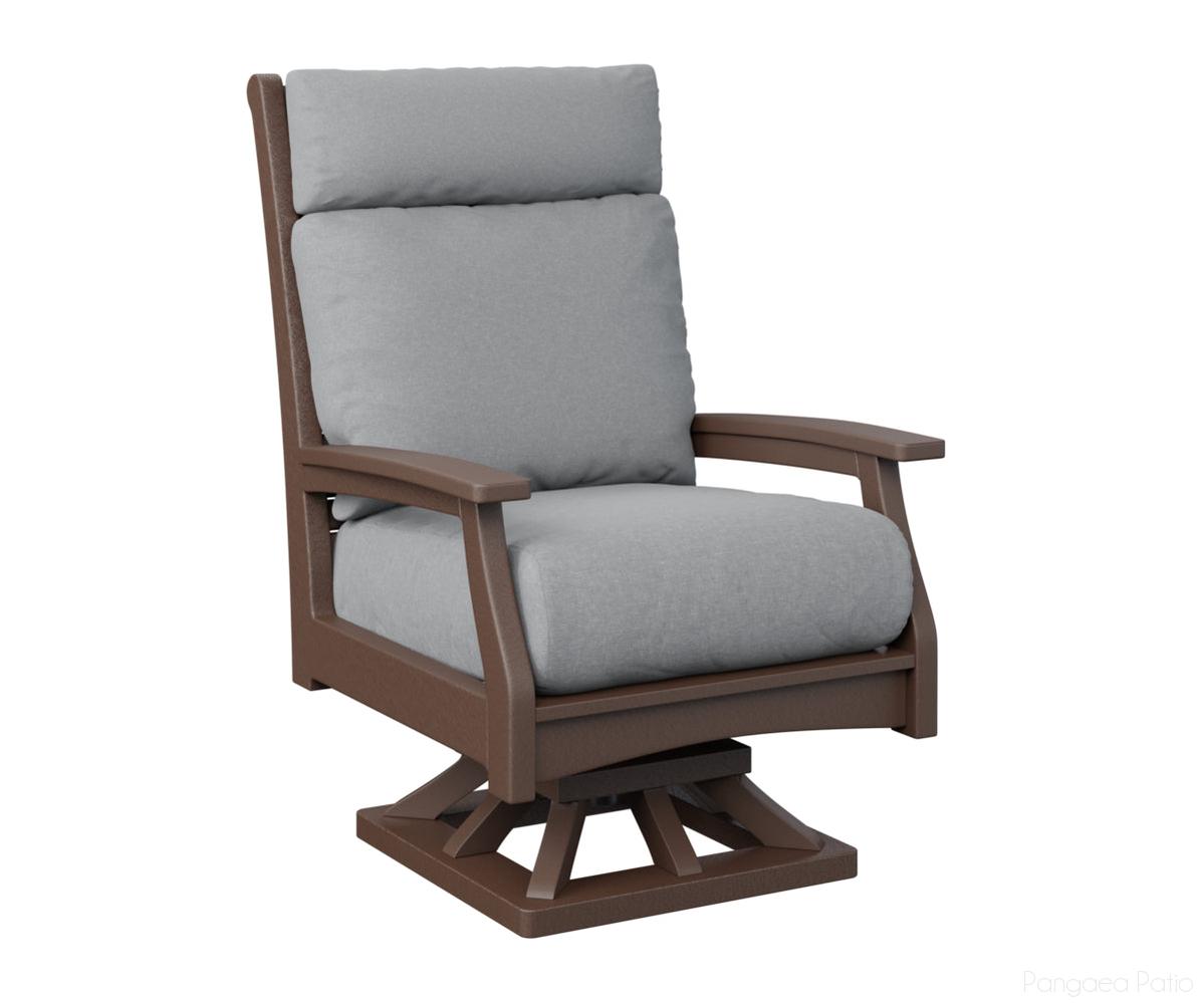 BGCTHSR3045CB-Berlin Gardens-Classic Terrace High Back Swivel Rocker-Chocolate Brown BG-Pangaea Patio