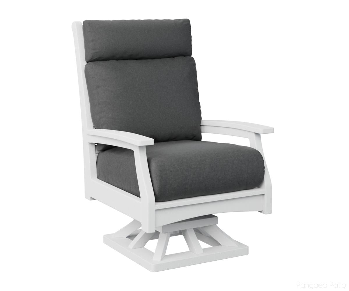 BGCTHSR3045W-Berlin Gardens-Classic Terrace High Back Swivel Rocker-White BG-Pangaea Patio