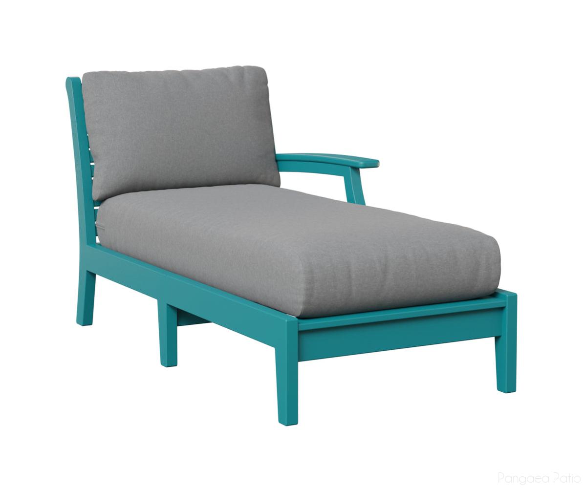 BGCTLCL3163AB-Berlin Gardens-Classic Terrace Left Arm Chaise Lounge-Aruba Blue BG-Pangaea Patio