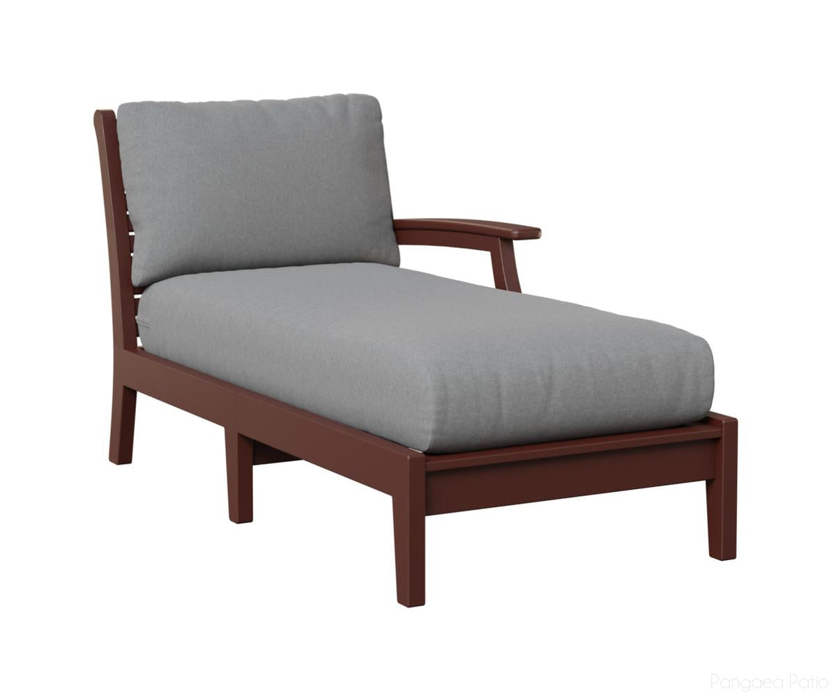 BGCTLCL3163BR-Berlin Gardens-Classic Terrace Left Arm Chaise Lounge-Burgundy BG-Pangaea Patio