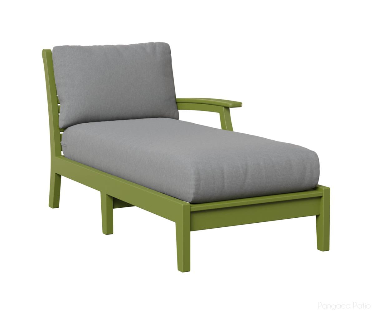 BGCTLCL3163KG-Berlin Gardens-Classic Terrace Left Arm Chaise Lounge-Kiwi Green BG-Pangaea Patio