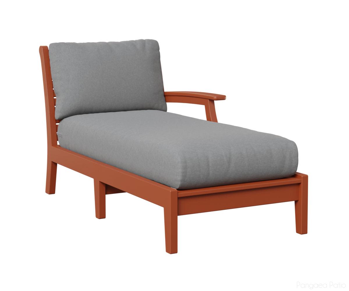 BGCTLCL3163MO-Berlin Gardens-Classic Terrace Left Arm Chaise Lounge-Mango Orange BG-Pangaea Patio