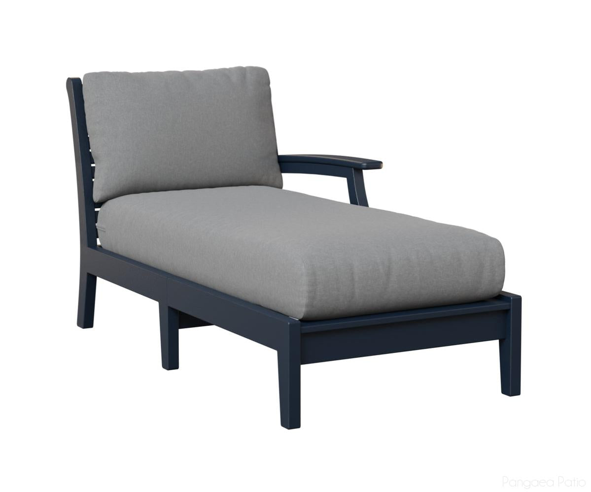 BGCTLCL3163NB-Berlin Gardens-Classic Terrace Left Arm Chaise Lounge-Navy Blue BG-Pangaea Patio