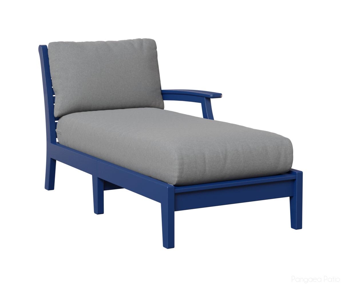 BGCTLCL3163PB-Berlin Gardens-Classic Terrace Left Arm Chaise Lounge-Pacific Blue BG-Pangaea Patio