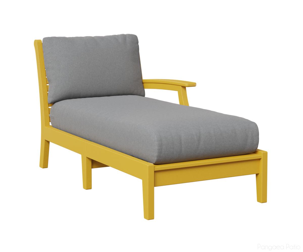 BGCTLCL3163SY-Berlin Gardens-Classic Terrace Left Arm Chaise Lounge-Sunburst Yellow BG-Pangaea Patio