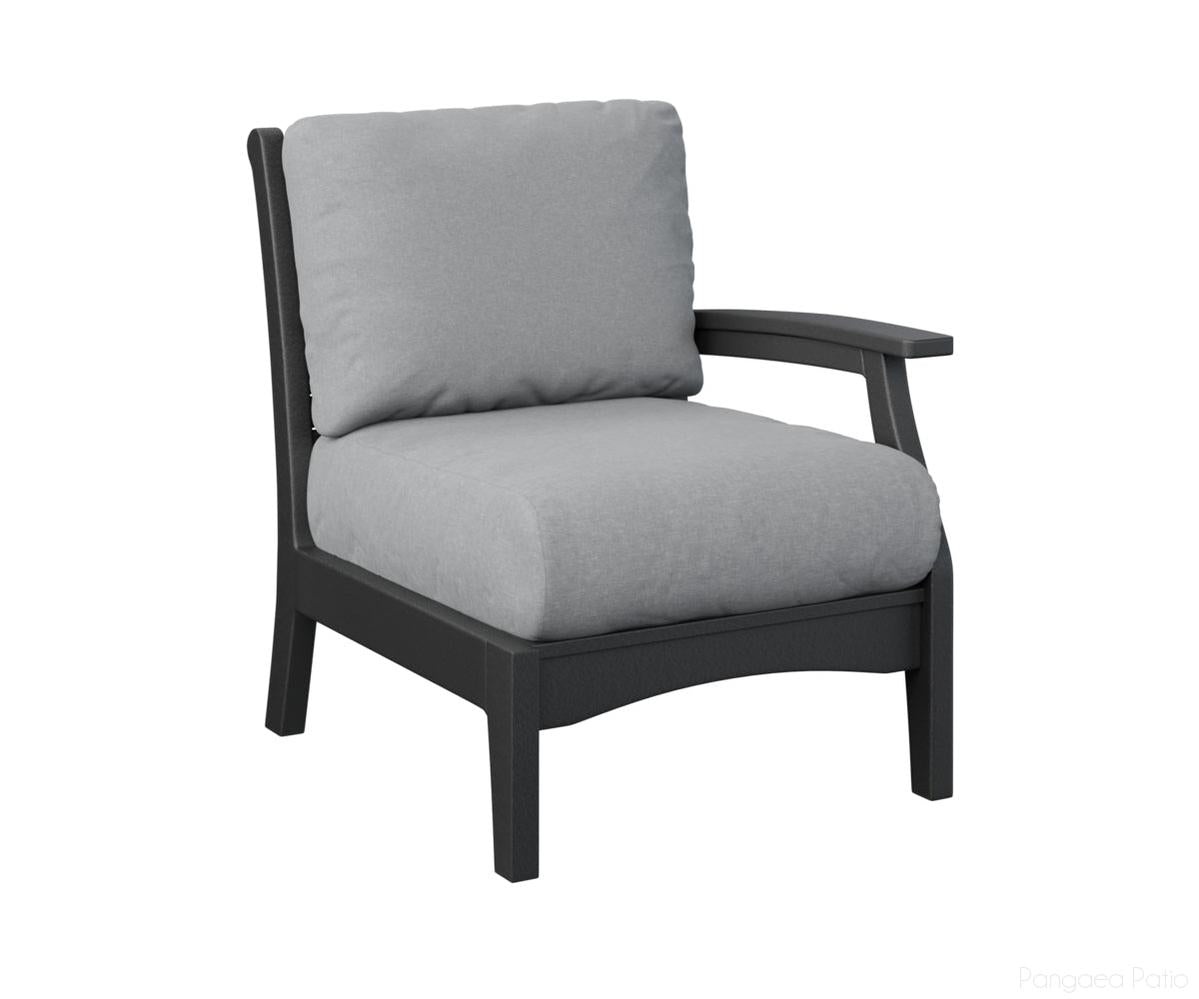 BGCTLSC2934B-Berlin Gardens-Classic Terrace Left Arm Club Chair-Black BG-Pangaea Patio