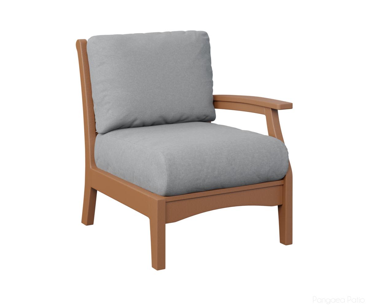 BGCTLSC2934C-Berlin Gardens-Classic Terrace Left Arm Club Chair-Cedar BG-Pangaea Patio