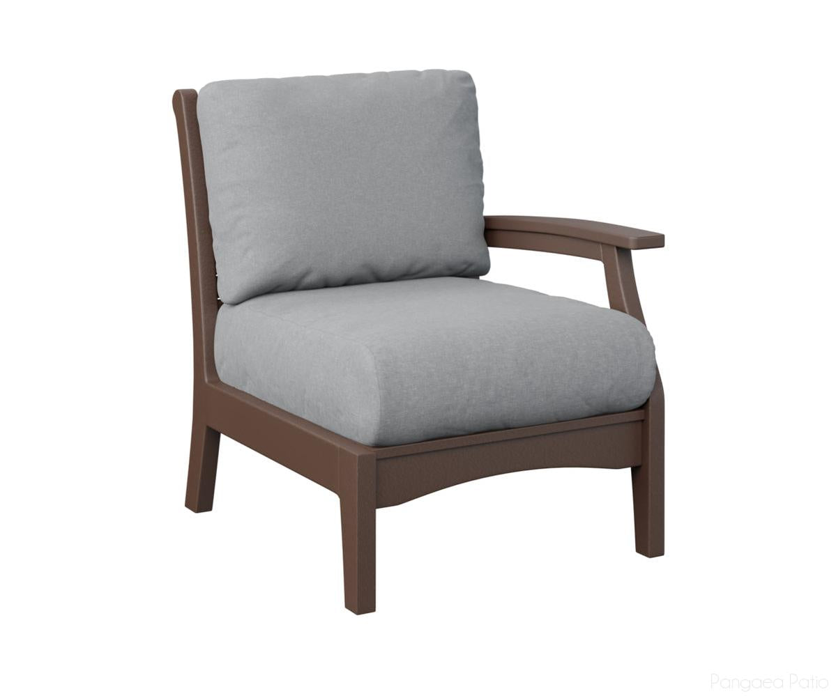 BGCTLSC2934CB-Berlin Gardens-Classic Terrace Left Arm Club Chair-Chocolate Brown BG-Pangaea Patio