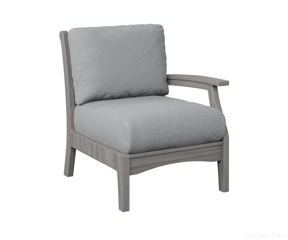 BGCTLSC2934DG-Berlin Gardens-Classic Terrace Left Arm Club Chair-Driftwood Gray BG-Pangaea Patio