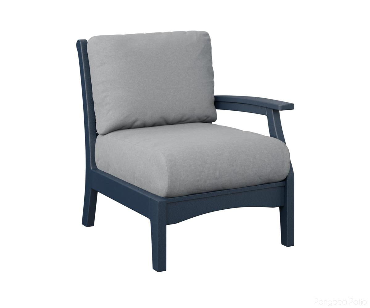 BGCTLSC2934NB-Berlin Gardens-Classic Terrace Left Arm Club Chair-Navy Blue BG-Pangaea Patio