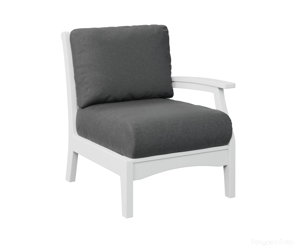 BGCTLSC2934W-Berlin Gardens-Classic Terrace Left Arm Club Chair-White BG-Pangaea Patio