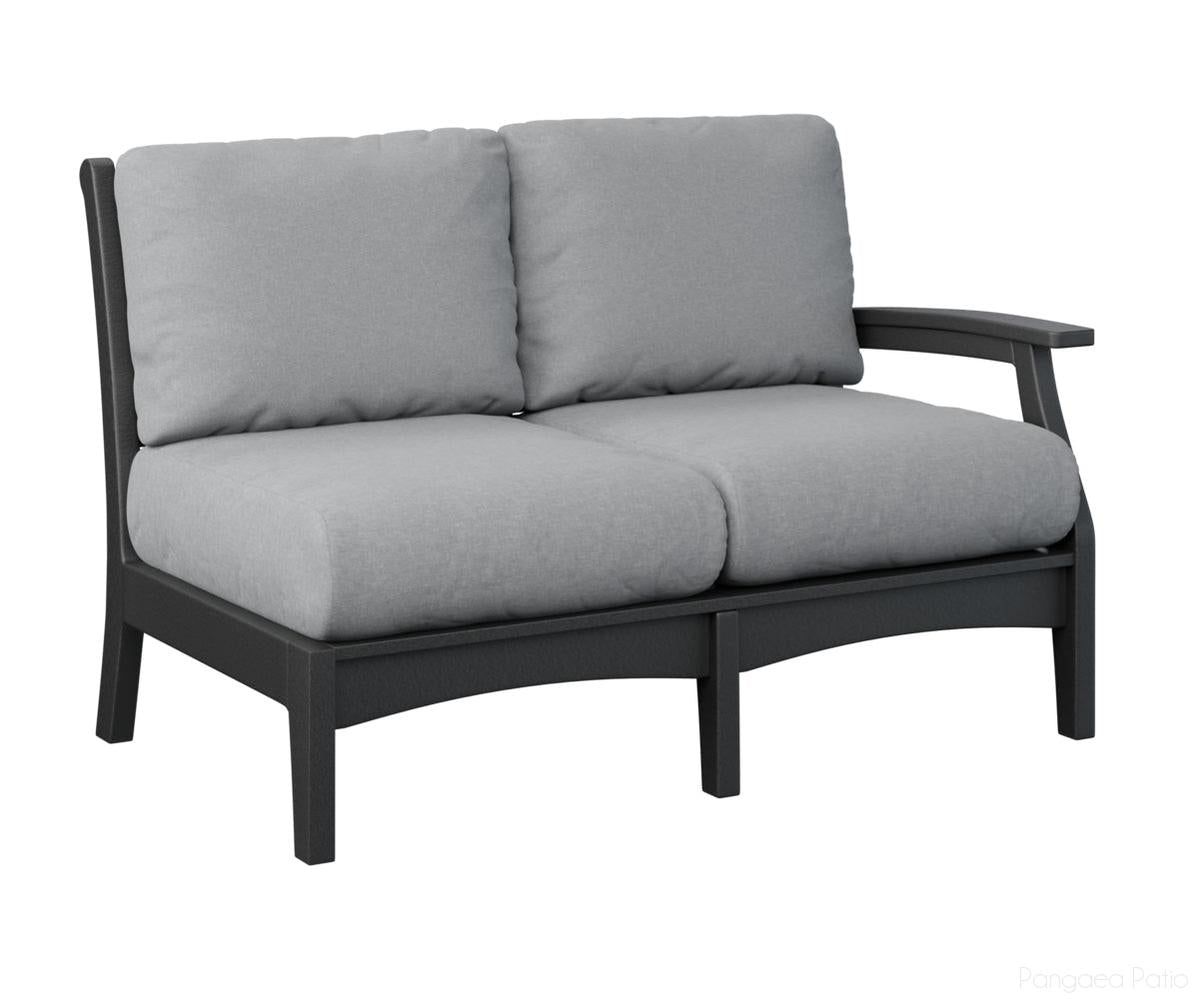 BGCTLSL5334B-Berlin Gardens-Classic Terrace Left Arm Loveseat-Black BG-Pangaea Patio