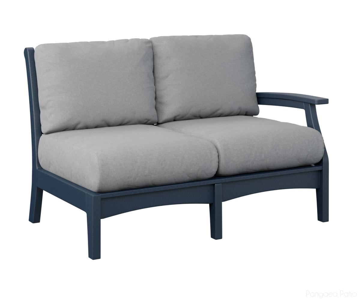 BGCTLSL5334NB-Berlin Gardens-Classic Terrace Left Arm Loveseat-Navy Blue BG-Pangaea Patio