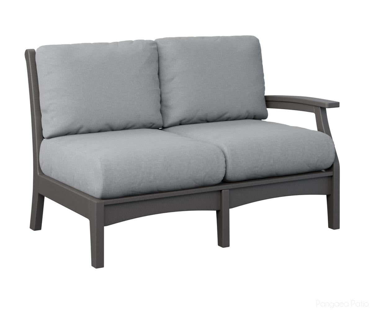 BGCTLSL5334SG-Berlin Gardens-Classic Terrace Left Arm Loveseat-Smoke Gray BG-Pangaea Patio