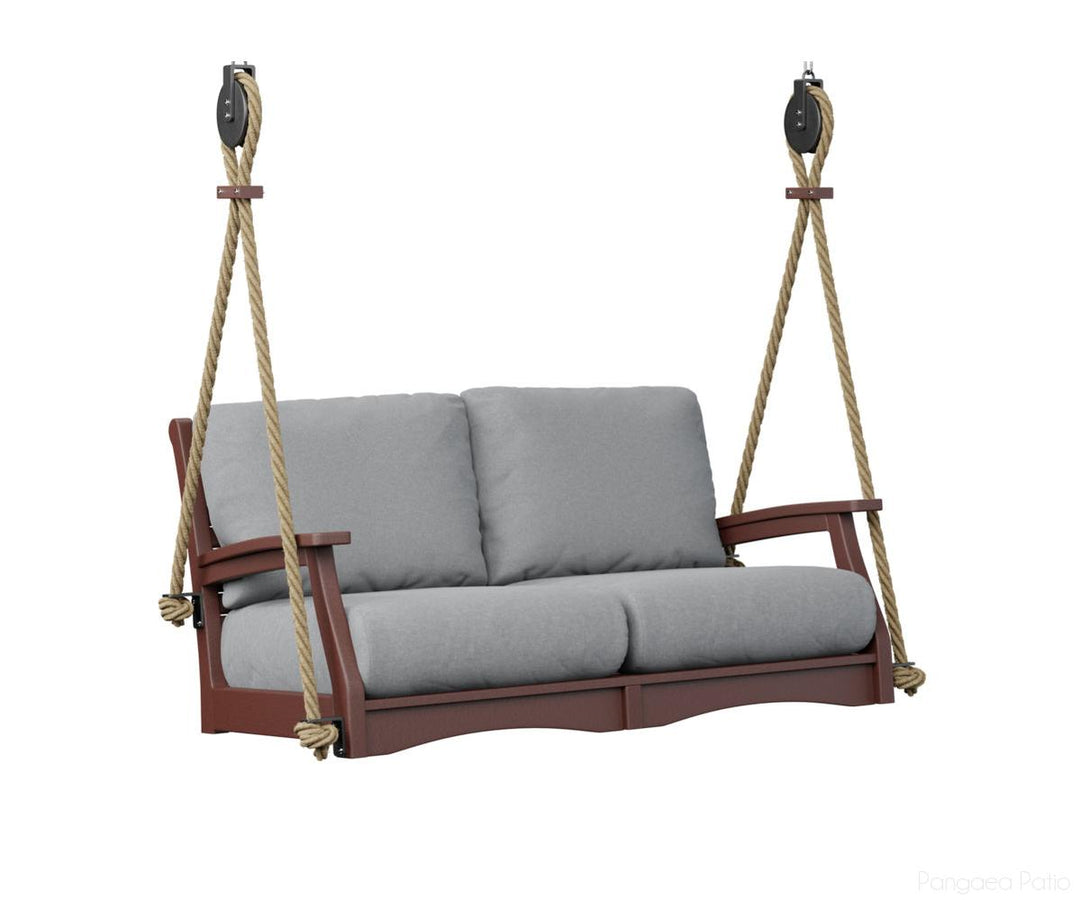 BGCTLSW5727BR-Berlin Gardens-Classic Terrace Loveseat Swing-Burgundy BG-Pangaea Patio
