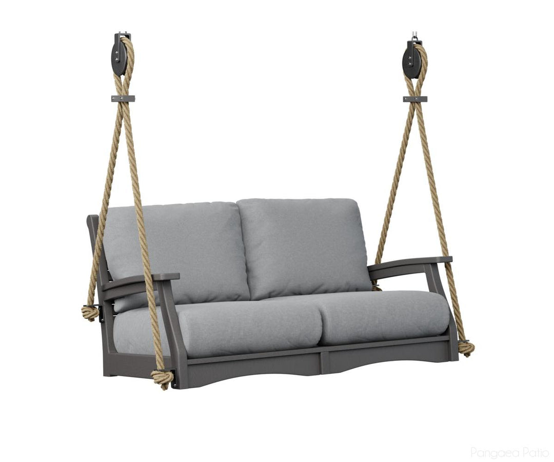 BGCTLSW5727SG-Berlin Gardens-Classic Terrace Loveseat Swing-Smoke Gray BG-Pangaea Patio