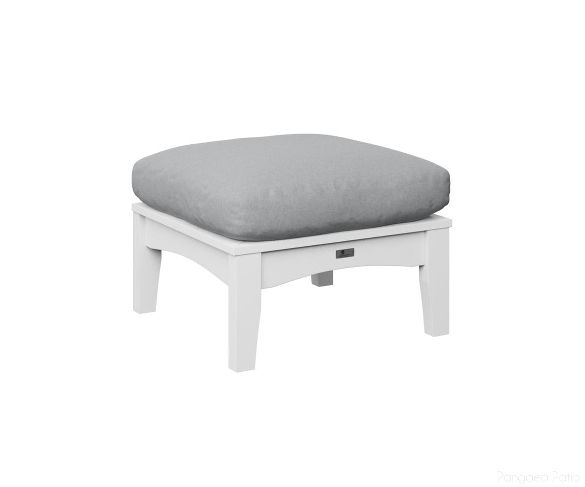 BGCTO2511W-Berlin Gardens-Classic Terrace Ottoman-White BG-Pangaea Patio