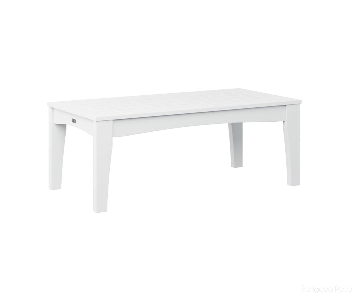 BGCTCT4818W-Berlin Gardens-Classic Terrace Rectangle Coffee Table-White BG-Pangaea Patio