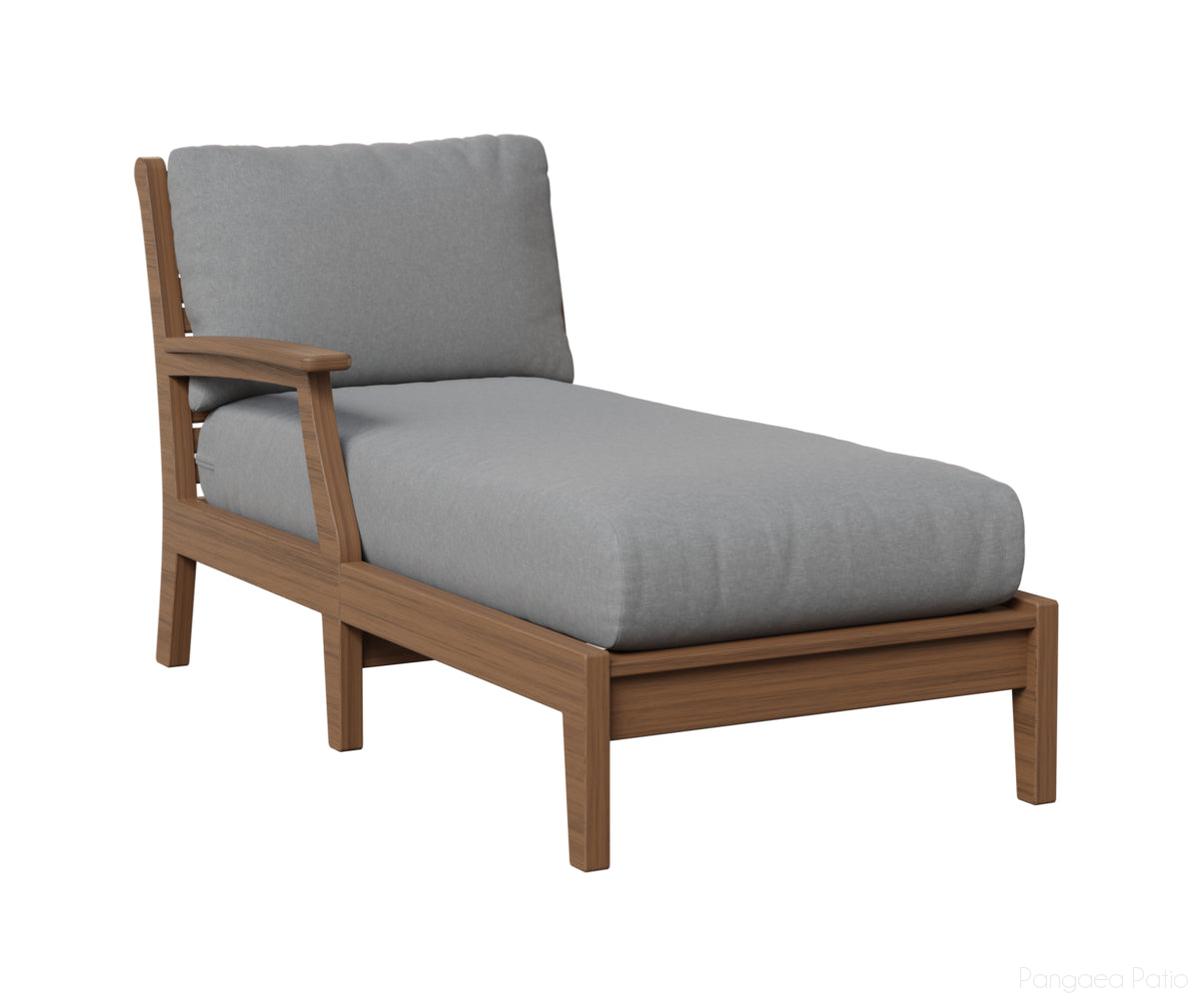 BGCTRCL3163AM-Berlin Gardens-Classic Terrace Right Arm Chaise Lounge-Antique Mahogany BG-Pangaea Patio