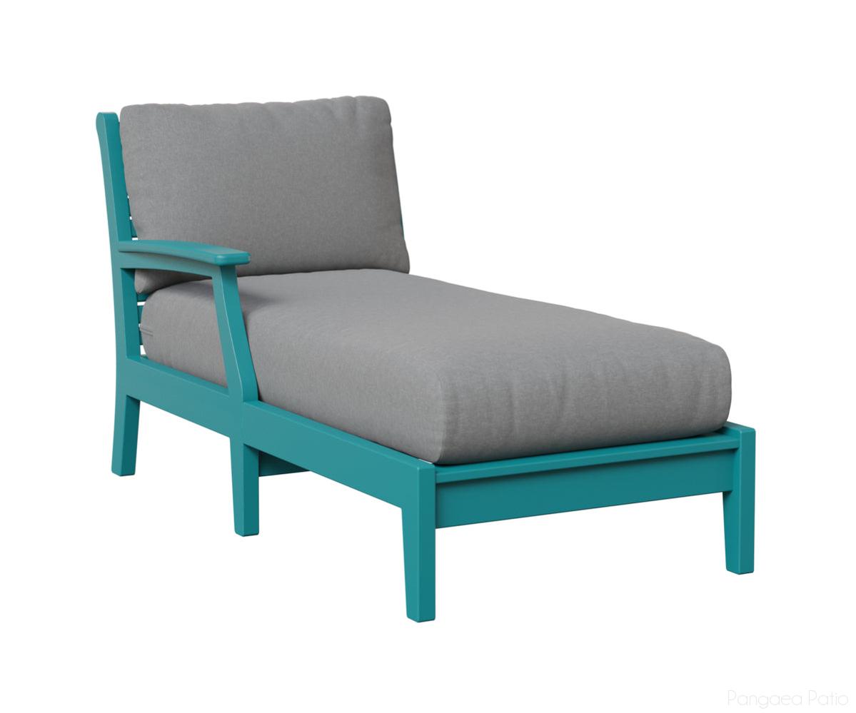 BGCTRCL3163AB-Berlin Gardens-Classic Terrace Right Arm Chaise Lounge-Aruba Blue BG-Pangaea Patio