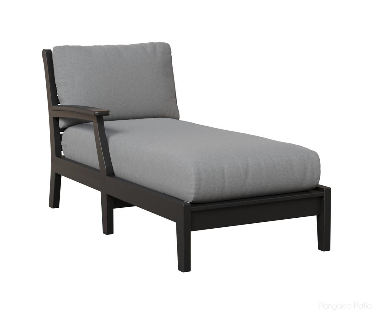 BGCTRCL3163B-Berlin Gardens-Classic Terrace Right Arm Chaise Lounge-Black BG-Pangaea Patio