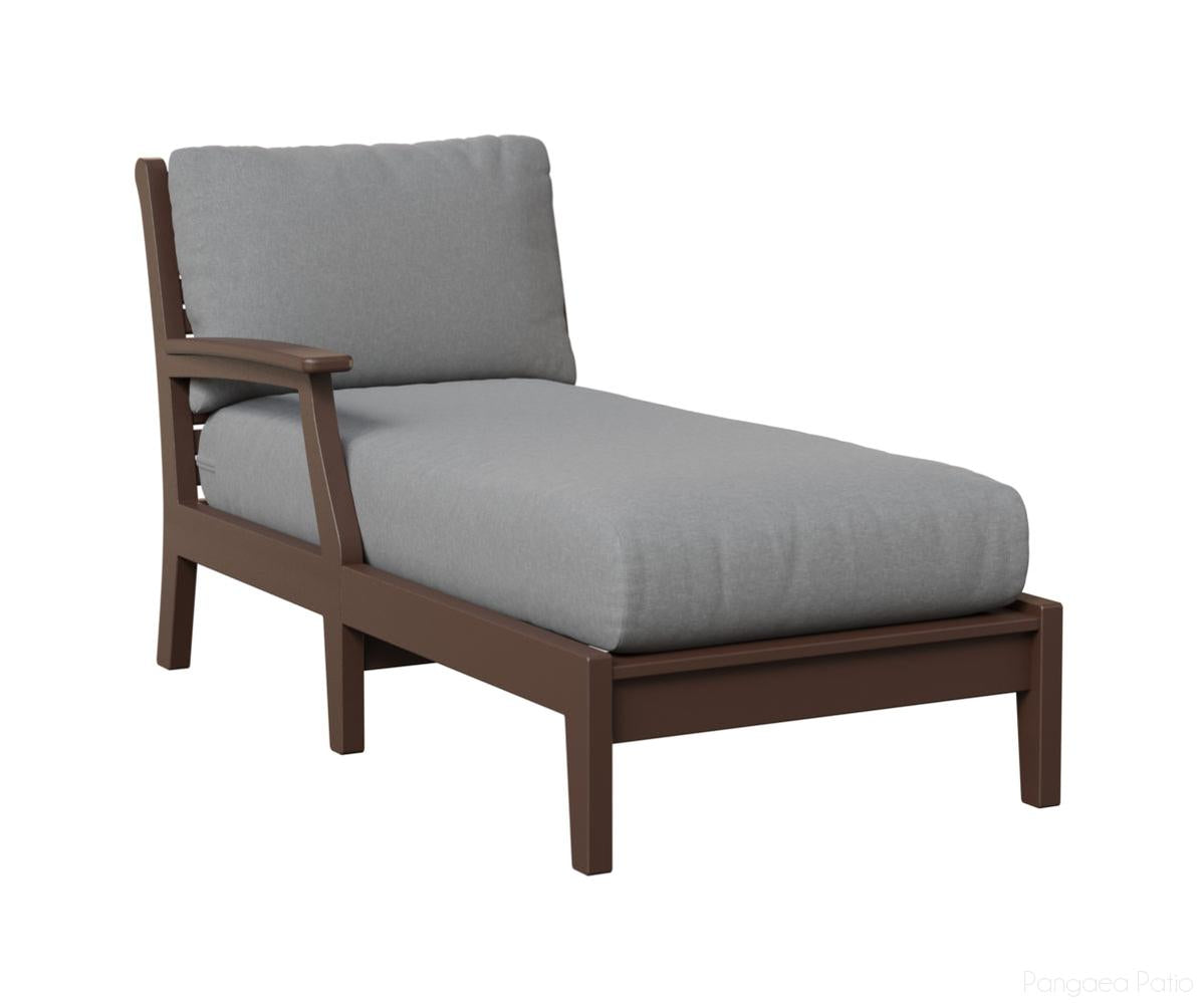BGCTRCL3163CB-Berlin Gardens-Classic Terrace Right Arm Chaise Lounge-Chocolate Brown BG-Pangaea Patio