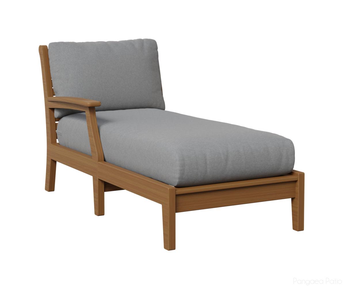 BGCTRCL3163NT-Berlin Gardens-Classic Terrace Right Arm Chaise Lounge-Natural Teak BG-Pangaea Patio