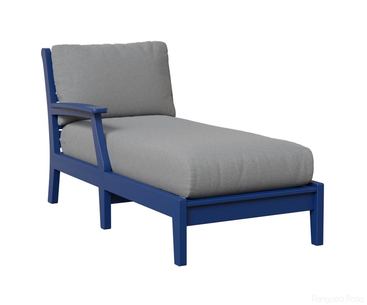 BGCTRCL3163PB-Berlin Gardens-Classic Terrace Right Arm Chaise Lounge-Pacific Blue BG-Pangaea Patio