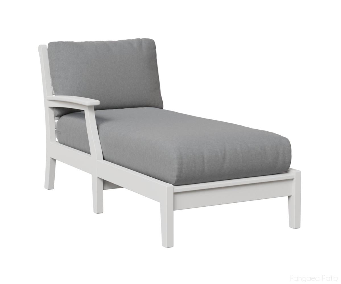 BGCTRCL3163W-Berlin Gardens-Classic Terrace Right Arm Chaise Lounge-White BG-Pangaea Patio