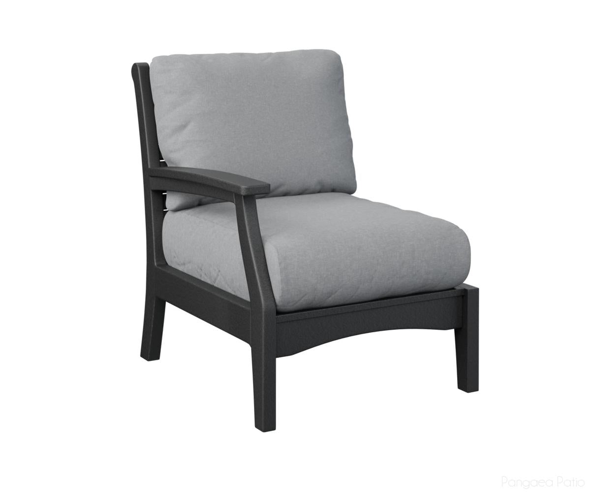 BGCTRSC2934B-Berlin Gardens-Classic Terrace Right Arm Club Chair-Black BG-Pangaea Patio