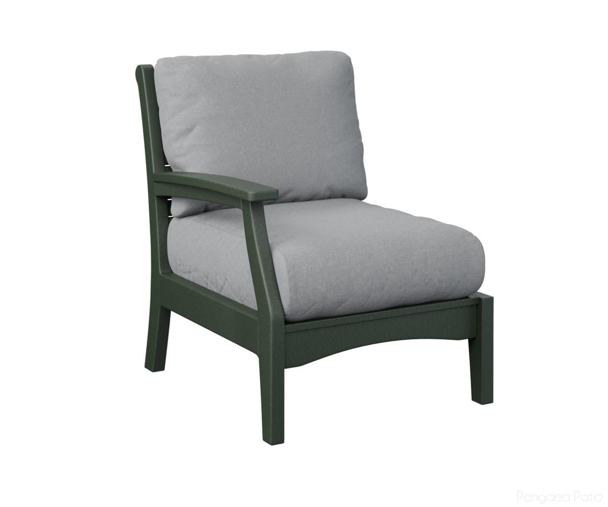 BGCTRSC2934G-Berlin Gardens-Classic Terrace Right Arm Club Chair-Green BG-Pangaea Patio