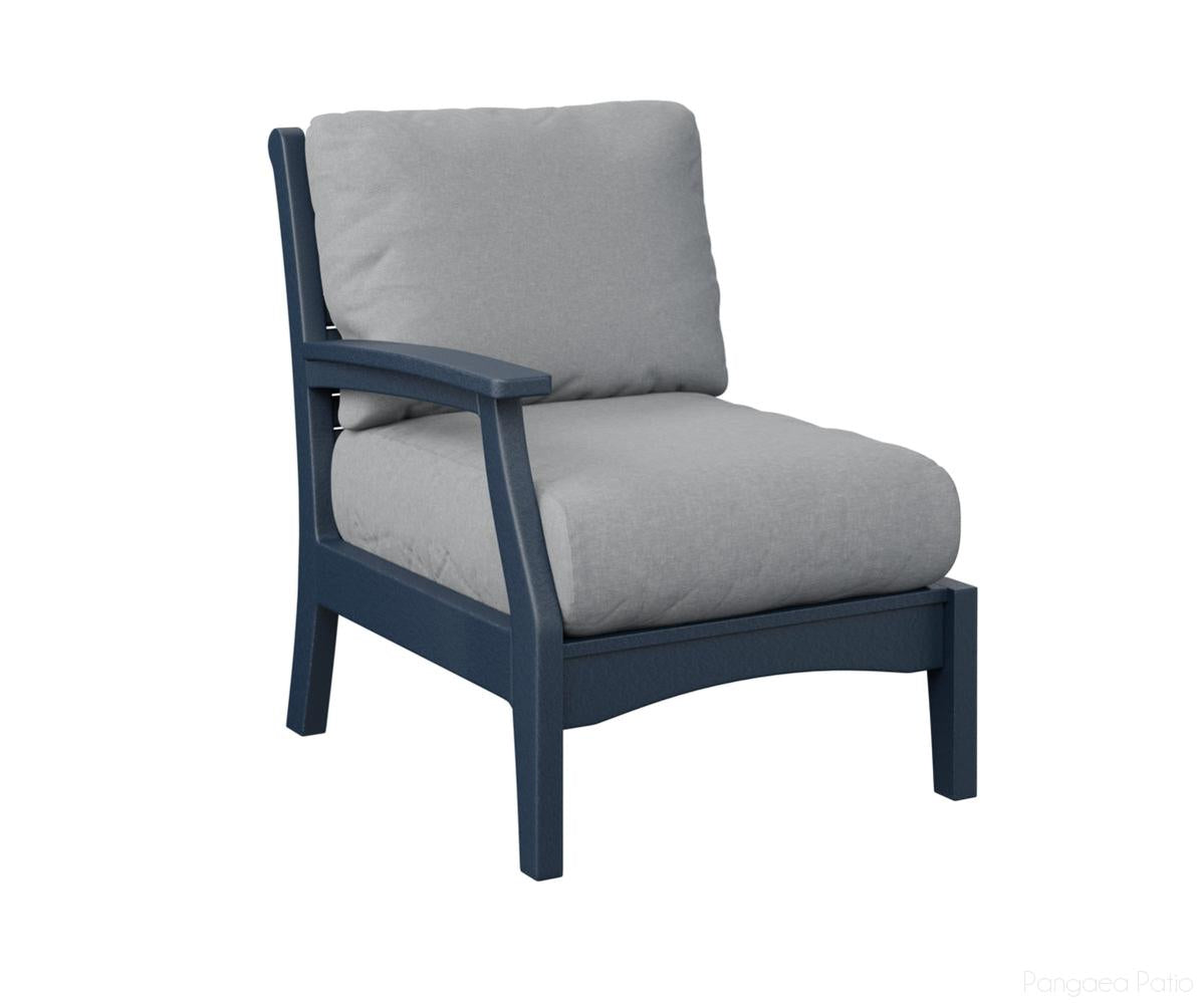 BGCTRSC2934NB-Berlin Gardens-Classic Terrace Right Arm Club Chair-Navy Blue BG-Pangaea Patio