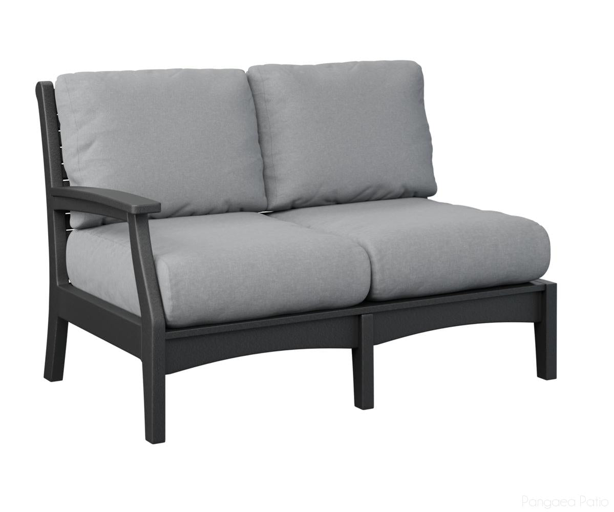 BGCTRSL5334B-Berlin Gardens-Classic Terrace Right Arm Loveseat-Black BG-Pangaea Patio