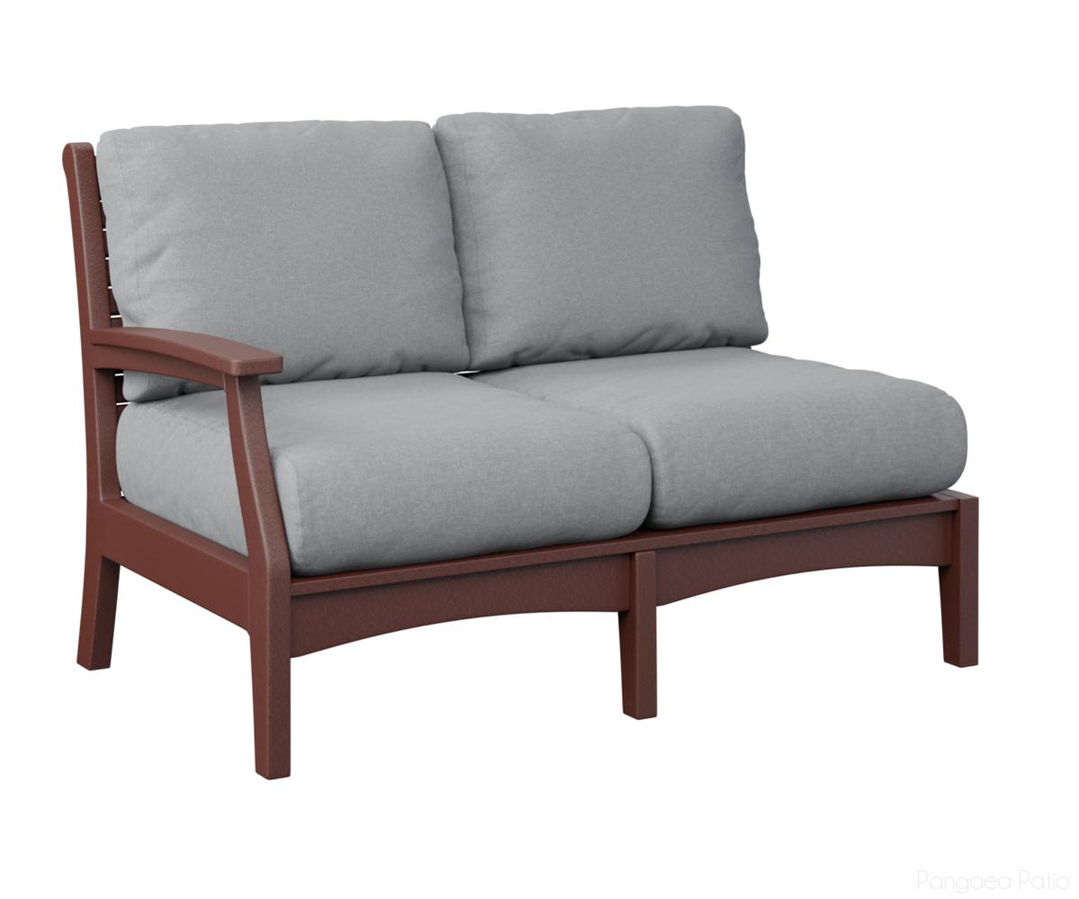 BGCTRSL5334BR-Berlin Gardens-Classic Terrace Right Arm Loveseat-Burgundy BG-Pangaea Patio