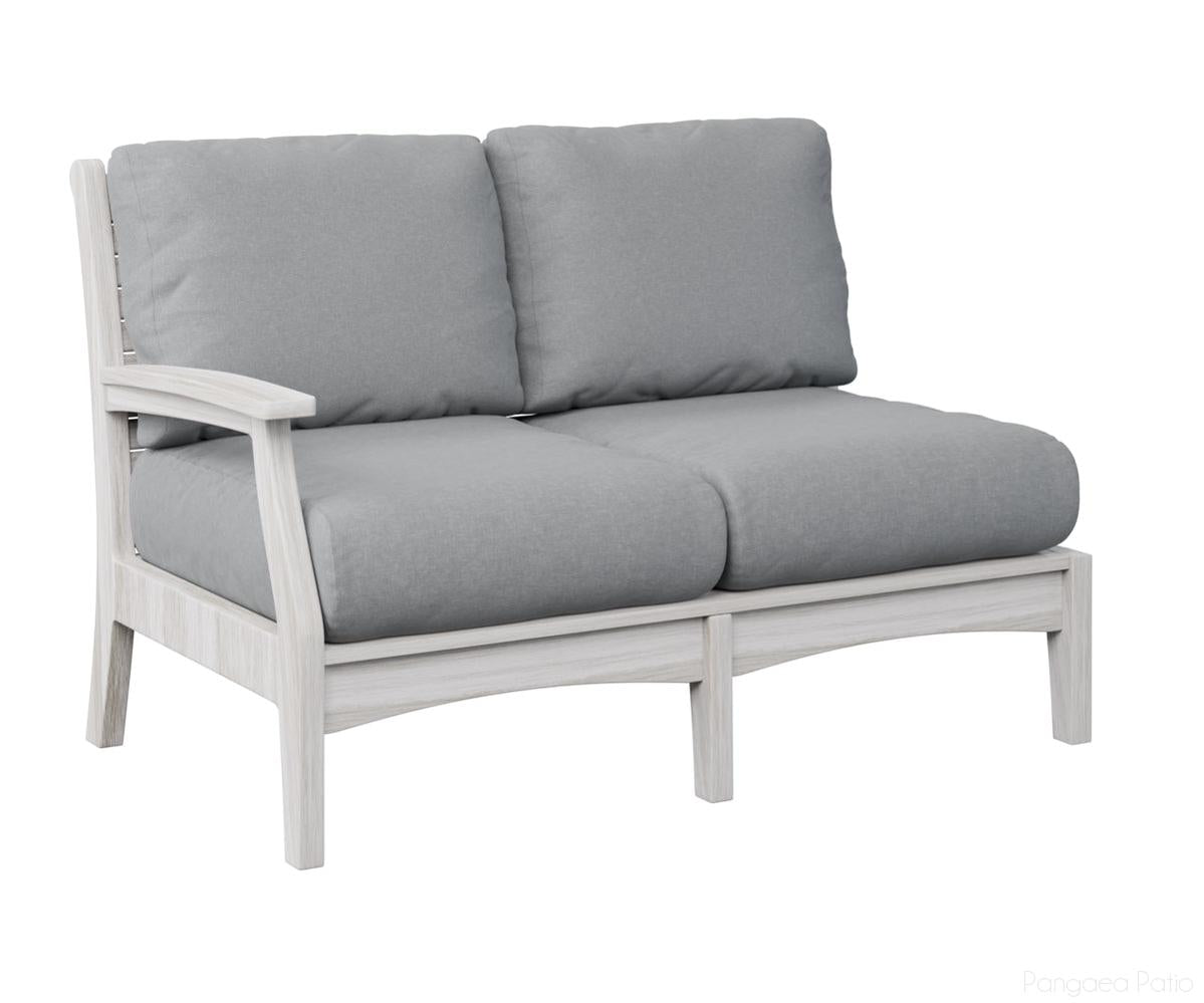 BGCTRSL5334SS-Berlin Gardens-Classic Terrace Right Arm Loveseat-Seashell BG-Pangaea Patio