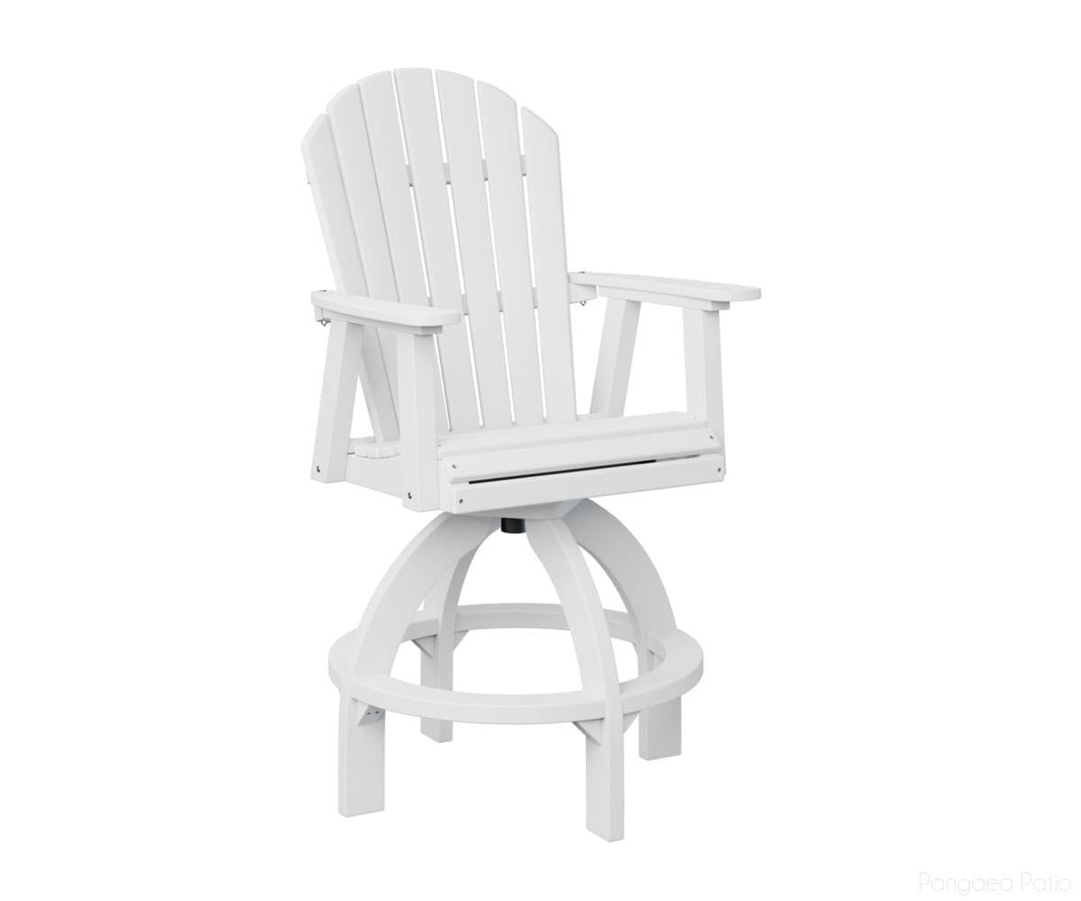 BGESBC2135W-Berlin Gardens-Comfo-Back Swivel Bar Chair-White BG-Pangaea Patio