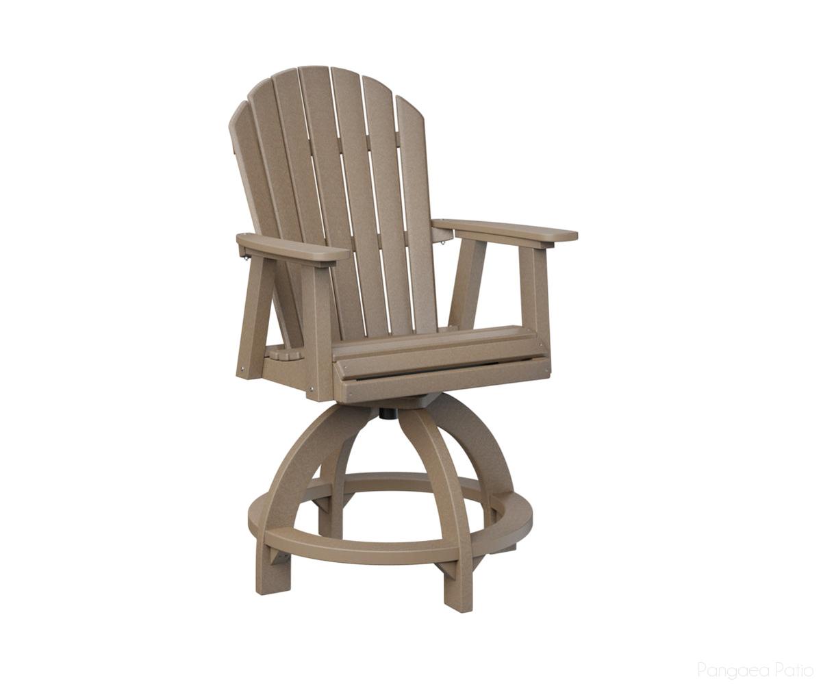 BGESCC2131WW-Berlin Gardens-Comfo-Back Swivel Counter Chair-Weatherwood BG-Pangaea Patio