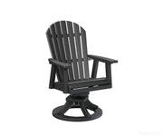 BGESDC2127B-Berlin Gardens-Comfo-Back Swivel Rocker Dining Chair-Black BG-Pangaea Patio