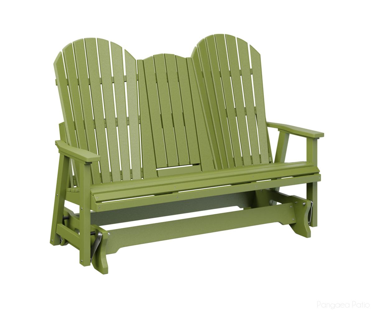 BGPCTG6000KG-Berlin Gardens-Comfo-Back Three Seat Glider w/Console-Kiwi Green BG-Pangaea Patio