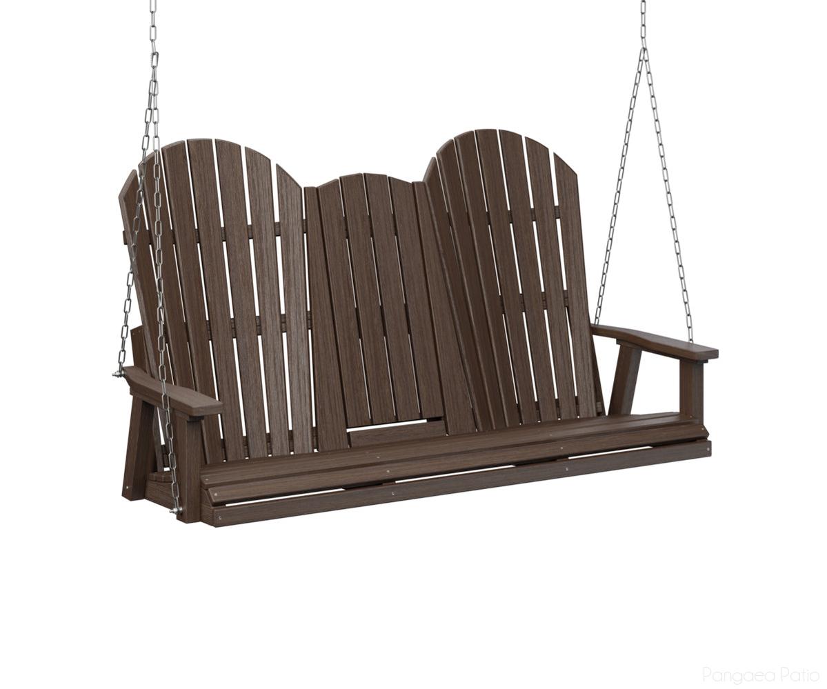 BGPCTS6000BWZC-Berlin Gardens-Comfo-Back Three Seat Swing w/Console-Zinc-Brazilian Walnut BG-Pangaea Patio