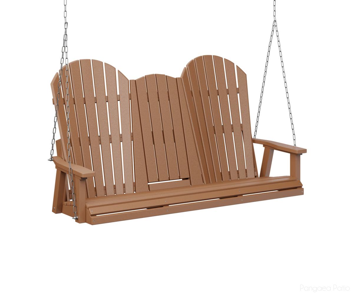 BGPCTS6000CZC-Berlin Gardens-Comfo-Back Three Seat Swing w/Console-Zinc-Cedar BG-Pangaea Patio