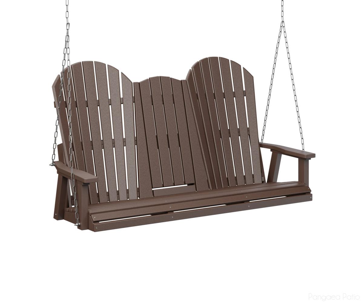 BGPCTS6000CBZC-Berlin Gardens-Comfo-Back Three Seat Swing w/Console-Zinc-Chocolate Brown BG-Pangaea Patio