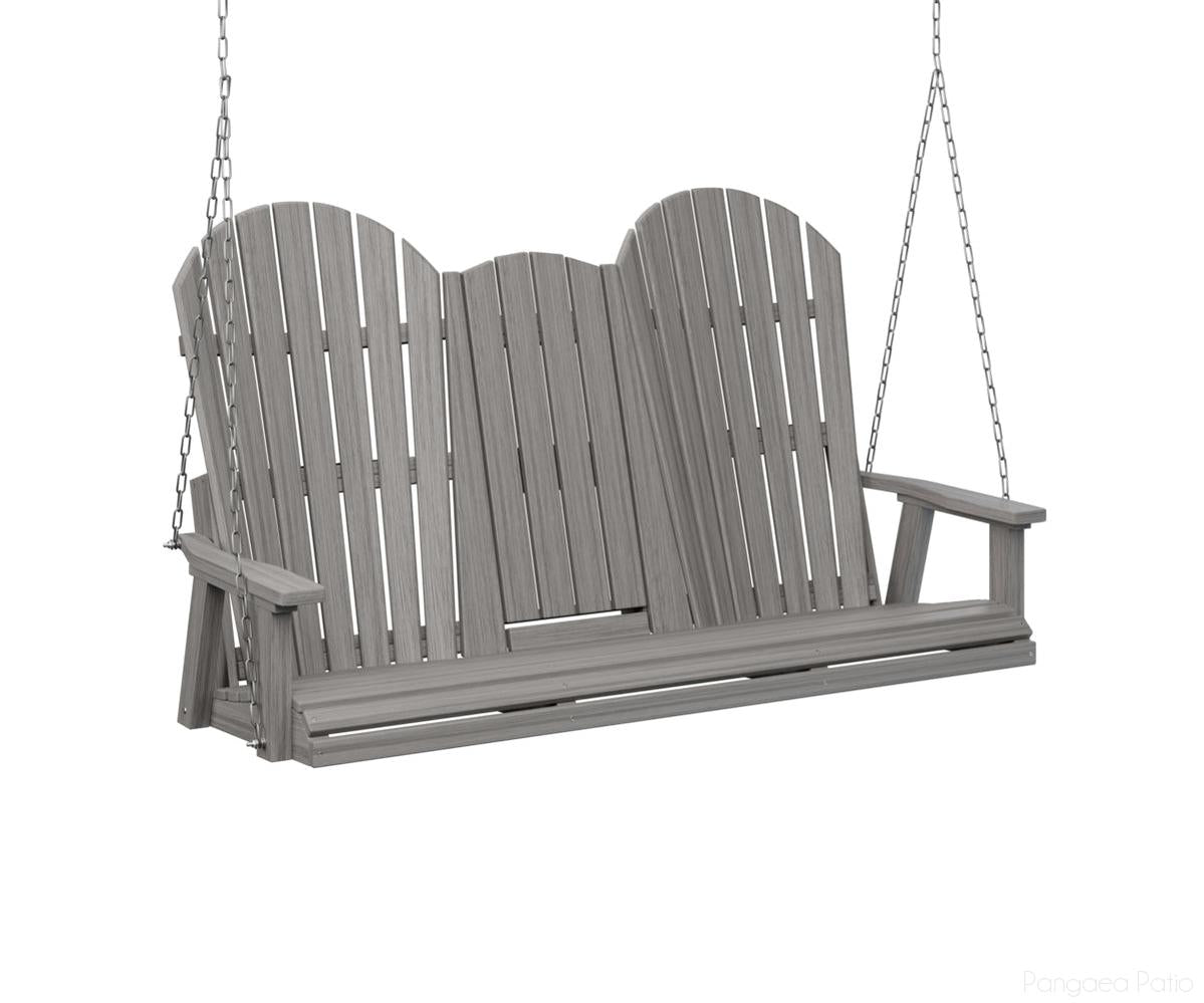BGPCTS6000DGZC-Berlin Gardens-Comfo-Back Three Seat Swing w/Console-Zinc-Driftwood Gray BG-Pangaea Patio