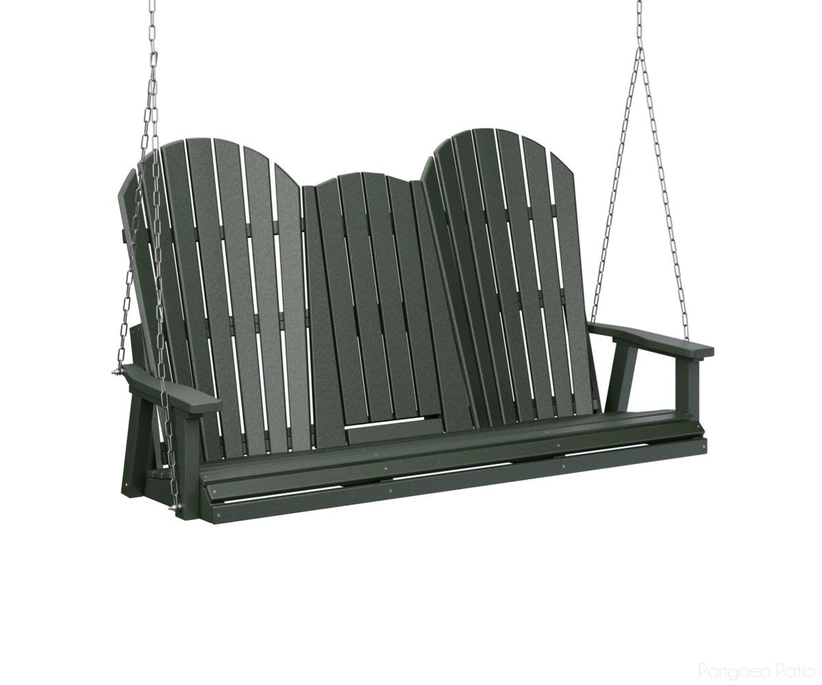 BGPCTS6000GZC-Berlin Gardens-Comfo-Back Three Seat Swing w/Console-Zinc-Green BG-Pangaea Patio
