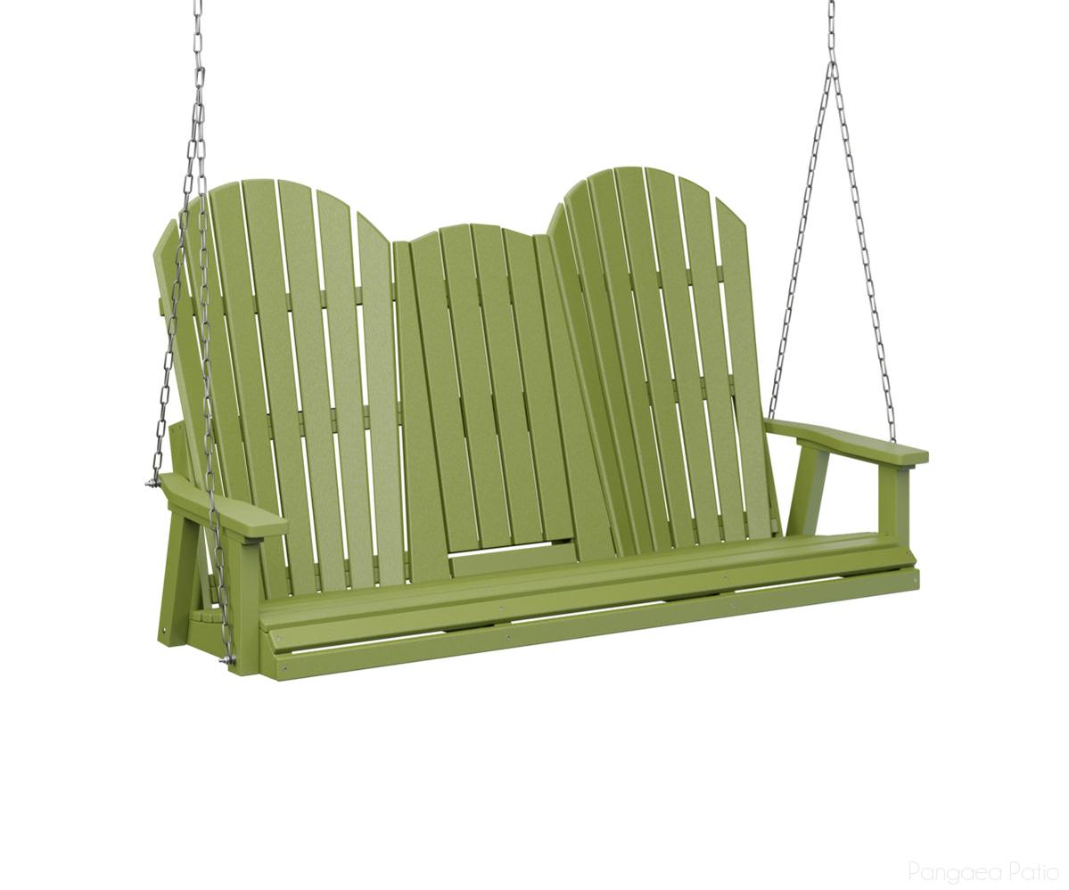 BGPCTS6000KGZC-Berlin Gardens-Comfo-Back Three Seat Swing w/Console-Zinc-Kiwi Green BG-Pangaea Patio