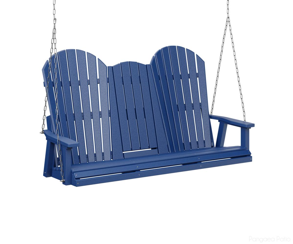 BGPCTS6000PBZC-Berlin Gardens-Comfo-Back Three Seat Swing w/Console-Zinc-Pacific Blue BG-Pangaea Patio